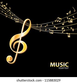 Golden Music Background: vector de stock (libre de regalías) 115883029 |  Shutterstock