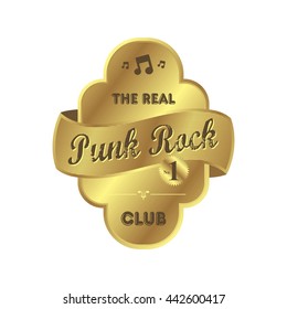 golden music genre label badge theme