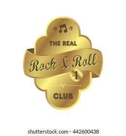 golden music genre label badge theme