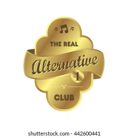 golden music genre label badge theme