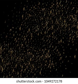 Golden Music Note Texture. Luxury Cover Pattern Design. Glitter Note Icons Texture. Flyer Print Design Background.