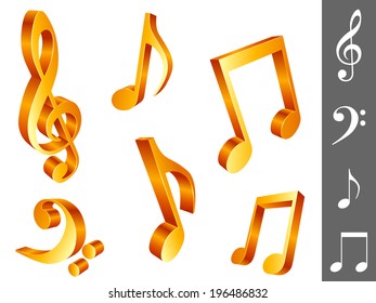 Golden music notes.