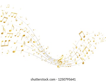 Golden Music Notes Background