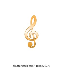Golden music notes with gradient vector