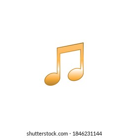 Golden music notes with gradient vector