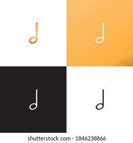 Golden music notes with gradient vector