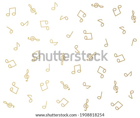 golden music notes pattern- vector illustration