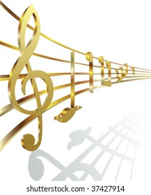golden musical notes