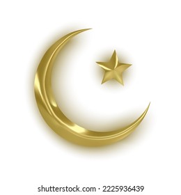 Golden muslim month on White background. Vector illustration