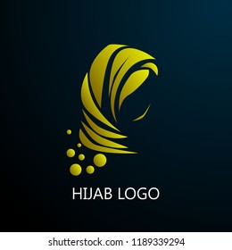 golden muslimah logo or icon for hijab or scarf fashion product with gold colour, muslimah has mean great women with multi talent, logo with philosopy mean energy grow dream creative elegance spirit