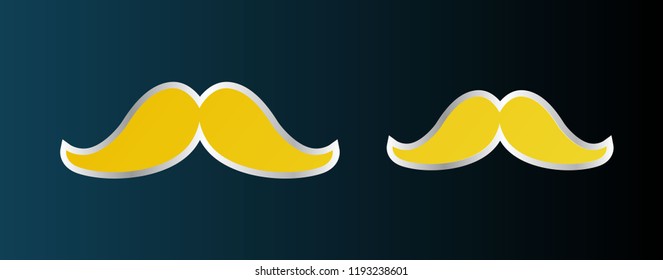 golden mustache. logo icon has mean integrity creative, active, honor and playful. 
