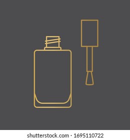 golden nail polish icon- vector illustration