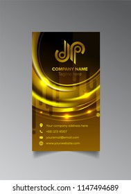 Golden Name Card Design in Vector Art