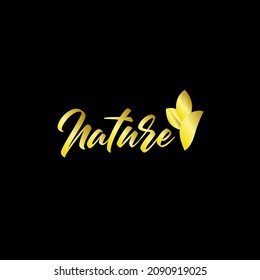 golden nature logo icon for environment company
