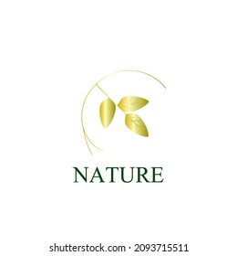 golden nature logo icon for environment company