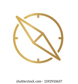 golden navigation sign icon- vector illustration