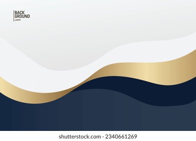 Golden navy background. Fluid banner template vector illustration. Luxury background.