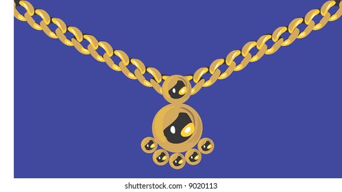 golden necklace	