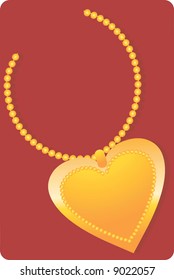  golden necklace with locket	