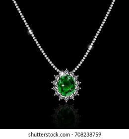 Golden necklace with ruby and diamonds