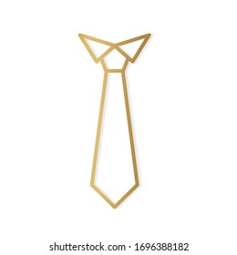 golden necktie icon- vector illustration