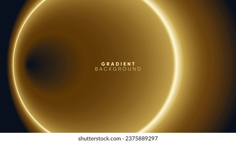 Golden Neon Glow Banner Background. Dynamic Laser Radial Beam in Futuristic Space Design. Horizontal Header for Corporate Presentation and Technology Announcement. Trendy Vector Illustration Concept.	