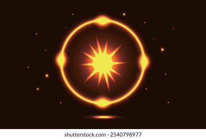 Golden neon light effect design