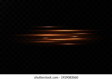 Golden Neon Line. Light Effect. Vector. Laser
