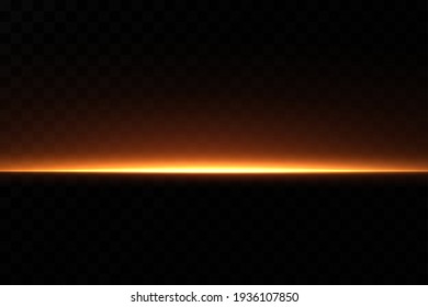 Golden Neon Line. Light Effect. Vector. Laser