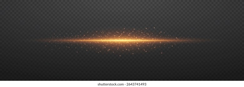 Golden neon line and light effects. Vector EPS10