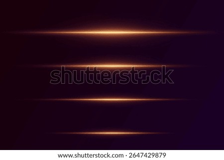Golden neon line and light effects. Vector EPS10