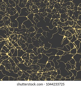 Golden neural seamless pattern. Vector illustration. Eps 10