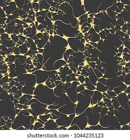 Golden neural seamless pattern. Vector illustration. Eps 10