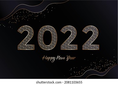 golden new year 2022 concept vector design illustration