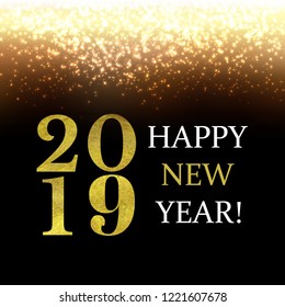 Golden New Year Background With Blur With Gradient Mesh, Vector Illustration
