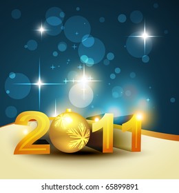golden new year text on blue color background