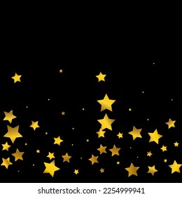 Golden Night sky Vector Black Background. Gold Glitter Falling Wallpaper. Constellation Shiny Illustration. Confetti Bridal Banner.