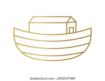 golden Noah's Ark icon - vector illustration