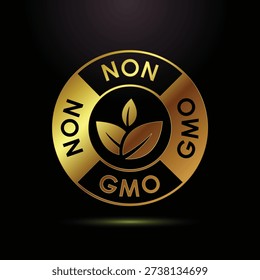 Golden non GMO logo with leaf