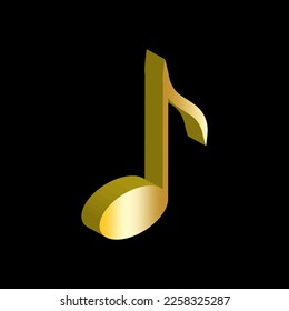 Golden note black background. Vector illustration.