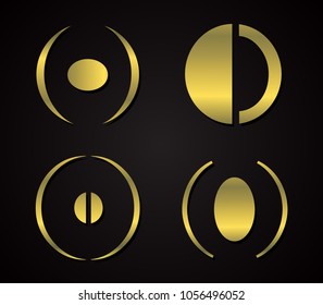 Golden Number 0 Logo.Logotype Vector Design.