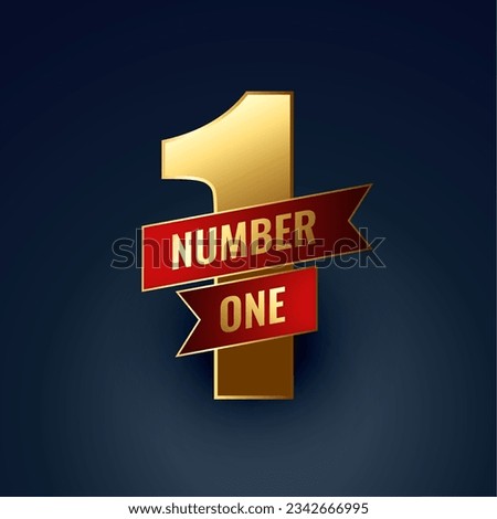 golden number 1 or one champion template design vector