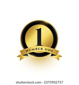 golden number 1 sign the prize of success vector