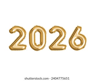 The golden number 2026 decorative air balloon for New Year Eve, countdown, wedding, birthday celebrated party