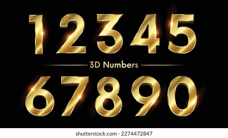Golden alphabet set of gold letters Royalty Free Vector
