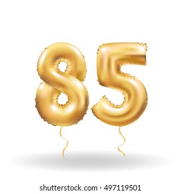 Golden number eighty metallic balloon. Party decoration golden balloons. Anniversary sign for happy holiday, celebration, birthday, carnival, new year. Metallic design balloon.