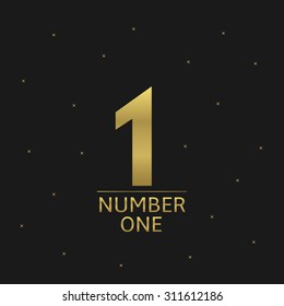 Golden Number One award icon for award ceremony. Business or sport concept