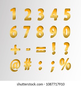 Golden Number & Sign Set Modern Business Style Illustration - Shutterstock ID 1087717910