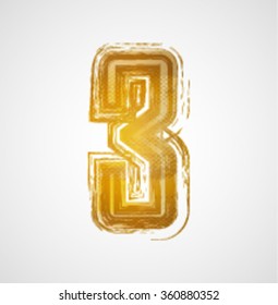 Golden Number Three.   vector