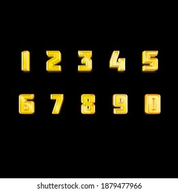 golden number vector. Realistic design elements. numeral character